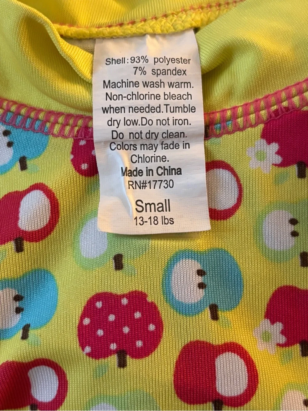 Bundle: Yellow Apple Print Baby Swim Set
